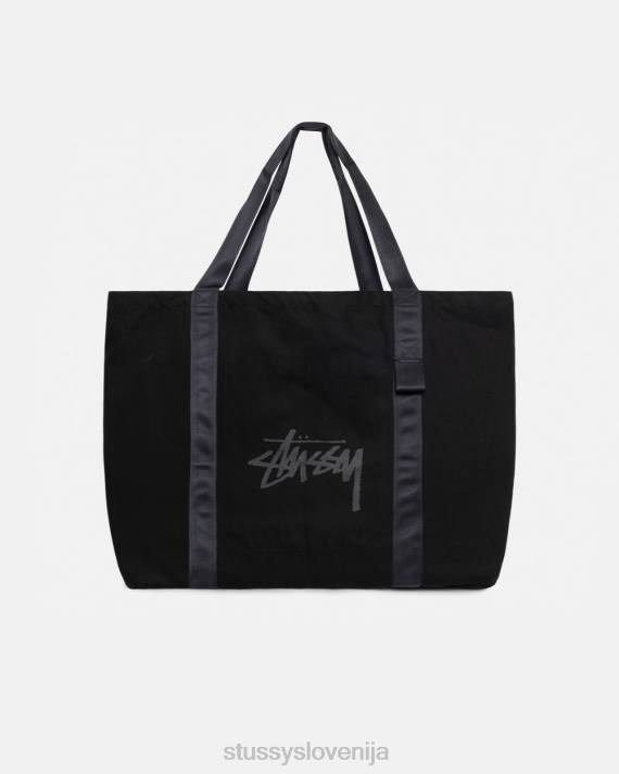 STUSSY 8XB0439 črn težak keper drugi uniseks naša velika torba za na plažo starega dela