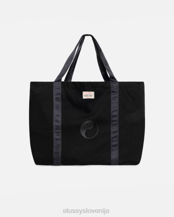 STUSSY 8XB0439 črn težak keper drugi uniseks naša velika torba za na plažo starega dela