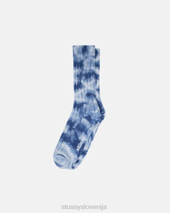 STUSSY 8XB0460 indigo nogavice uniseks barvane rebraste nogavice
