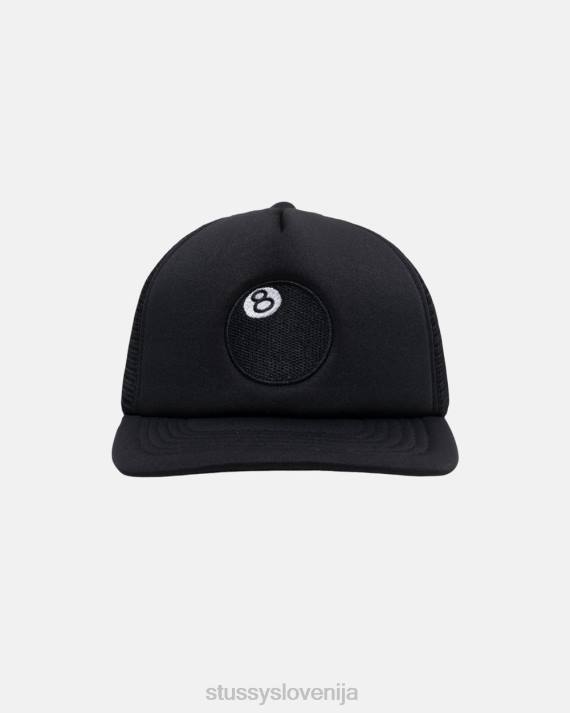 STUSSY 8XB0371 Črna pokrivala uniseks Tovornjakarska kapa z 8 žogami