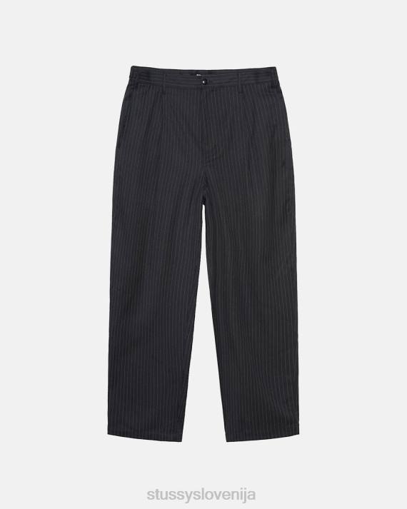 STUSSY 8XB0306 Črna hlače uniseks črtaste volumne nagubane hlače