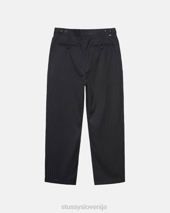 STUSSY 8XB0306 Črna hlače uniseks črtaste volumne nagubane hlače