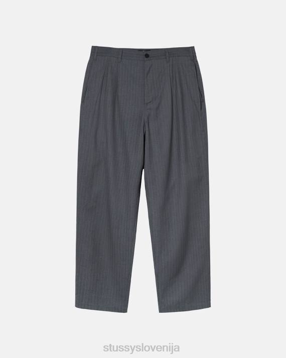 STUSSY 8XB0307 siva hlače uniseks črtaste volumne nagubane hlače