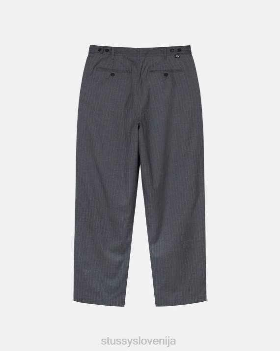 STUSSY 8XB0307 siva hlače uniseks črtaste volumne nagubane hlače