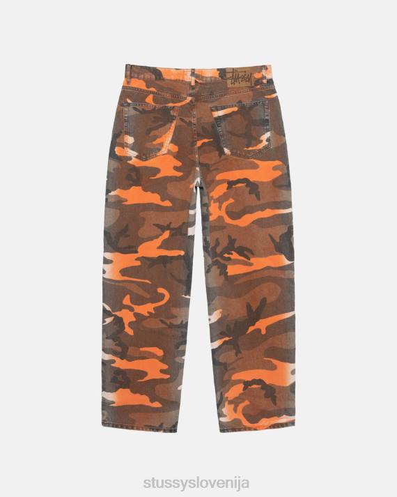 STUSSY 8XB0324 oranžna maska hlače uniseks velike stare kavbojke v spreju