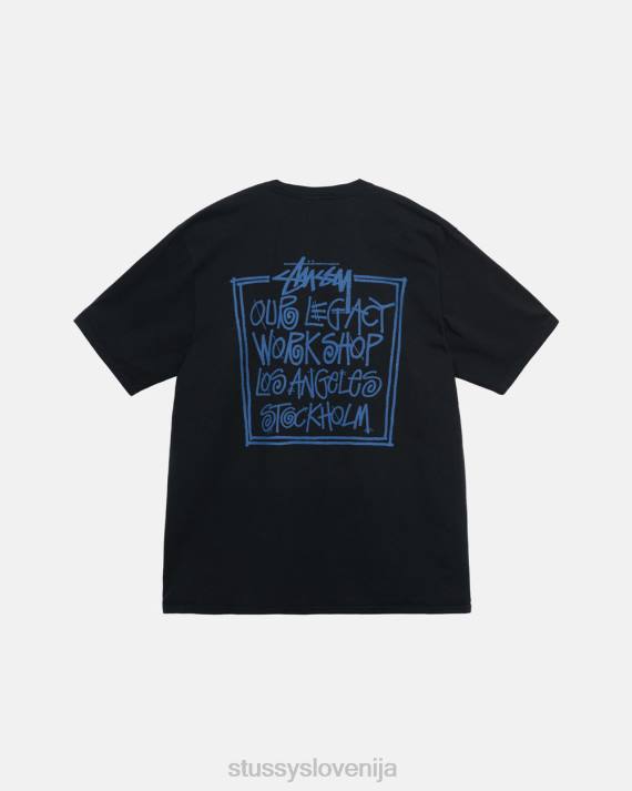 STUSSY 8XB024 Črna majice uniseks naša stara majica s pigmentom obarvana z okvirjem