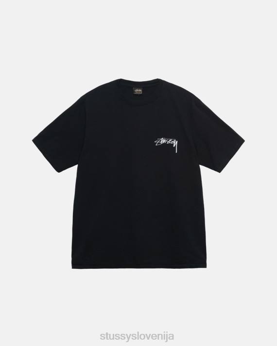 STUSSY 8XB027 Črna majice uniseks naša stara majica s pikčastim pigmentom