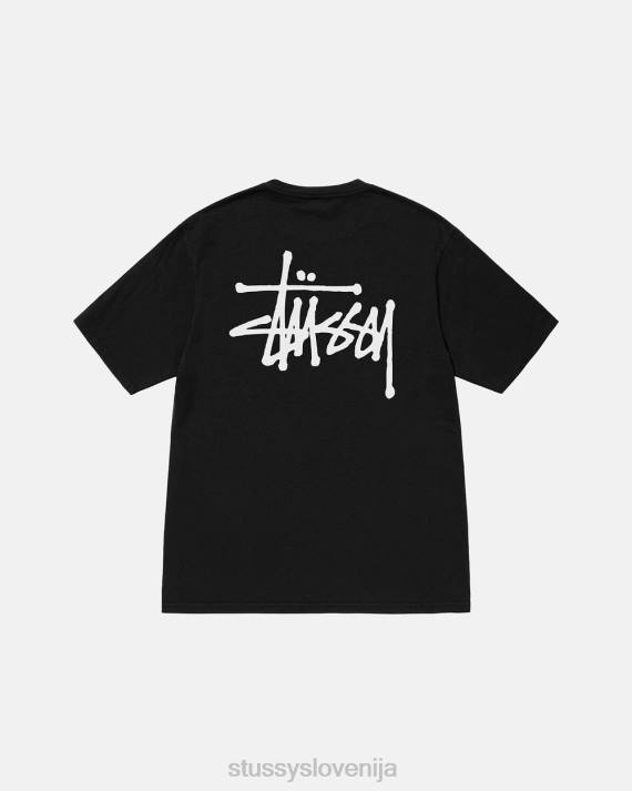 STUSSY 8XB030 Črna majice uniseks majica z osnovnim pigmentom