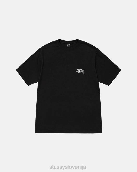 STUSSY 8XB030 Črna majice uniseks majica z osnovnim pigmentom