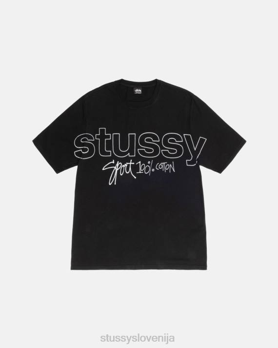 STUSSY 8XB034 Črna majice uniseks športna majica s 100 % pigmentom