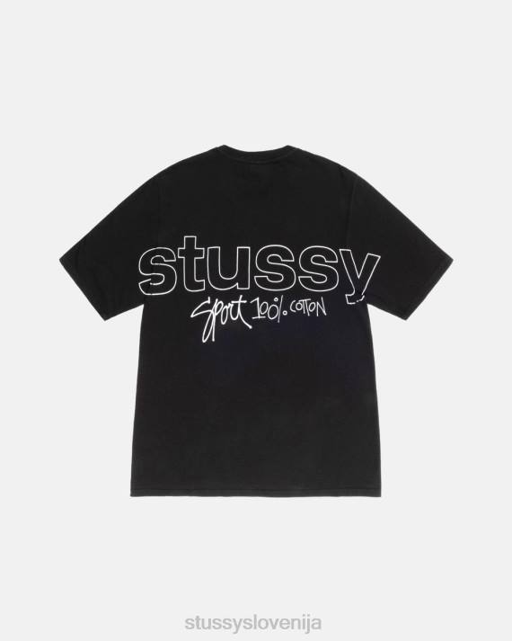 STUSSY 8XB034 Črna majice uniseks športna majica s 100 % pigmentom
