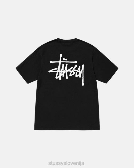 STUSSY 8XB0497 Črna majice uniseks majica z osnovnim pigmentom