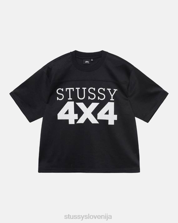 STUSSY 8XB0513 Črna majice uniseks 4x4 mrežasti nogometni dres