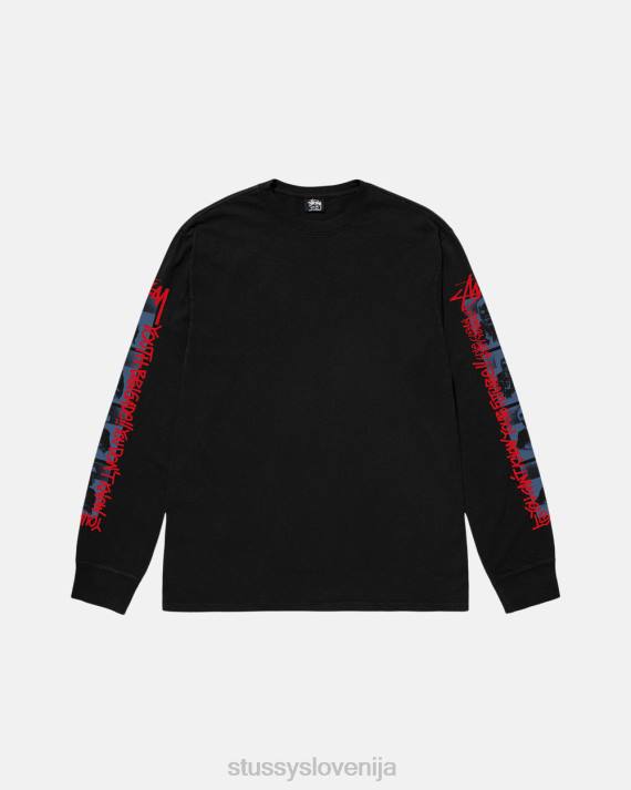 STUSSY 8XB051 Črna majice uniseks mladinske brigade pigmentno barvana majica