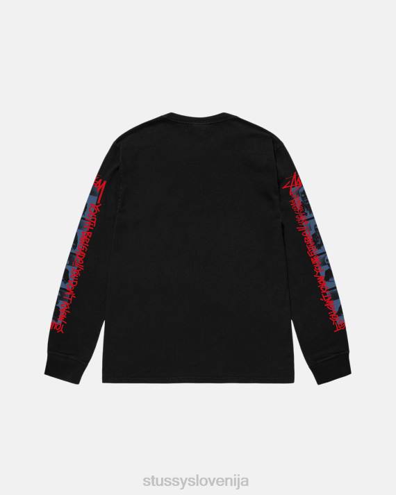STUSSY 8XB051 Črna majice uniseks mladinske brigade pigmentno barvana majica