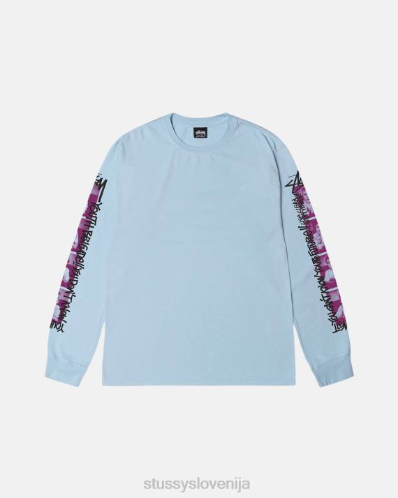 STUSSY 8XB054 modro nebo majice uniseks mladinske brigade pigmentno barvana majica