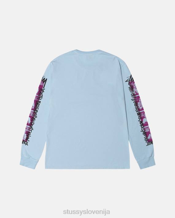 STUSSY 8XB054 modro nebo majice uniseks mladinske brigade pigmentno barvana majica