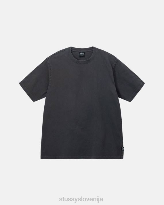 STUSSY 8XB067 Črna majice uniseks težka pigmentno obarvana ekipa