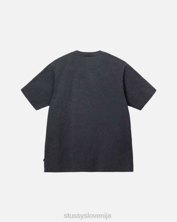 STUSSY 8XB067 Črna majice uniseks težka pigmentno obarvana ekipa