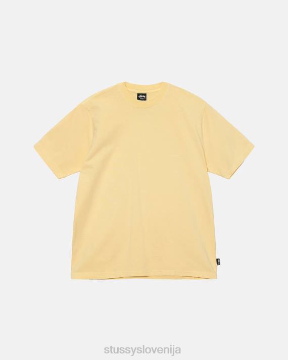 STUSSY 8XB069 lt. rumena majice uniseks težka pigmentno obarvana ekipa