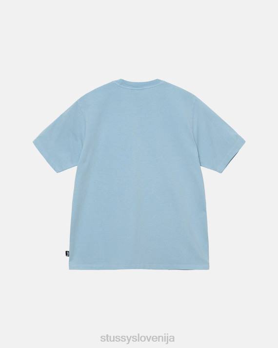 STUSSY 8XB070 lt. modra majice uniseks težka pigmentno obarvana ekipa
