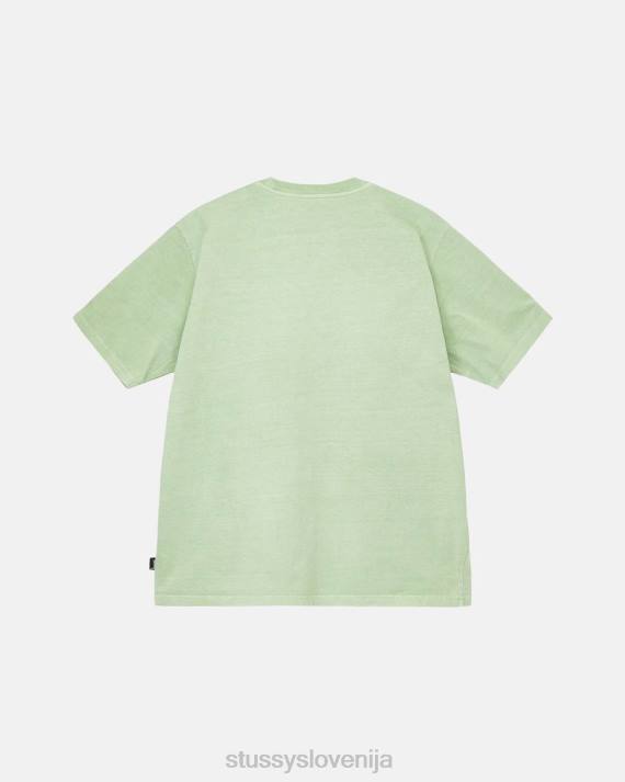 STUSSY 8XB072 zelena majice uniseks težka pigmentno obarvana ekipa
