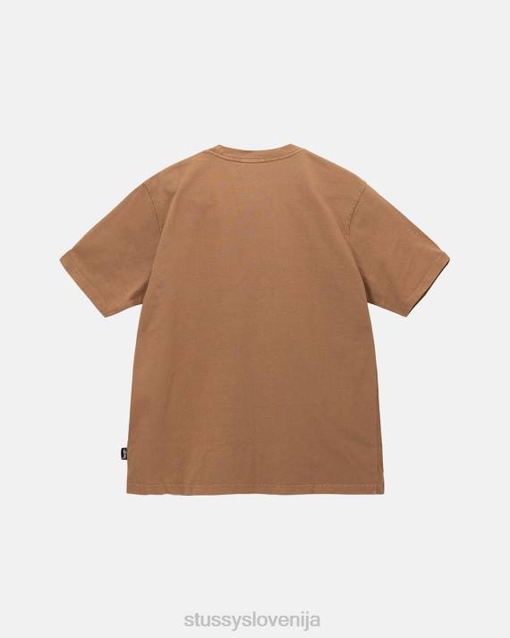 STUSSY 8XB073 rjav majice uniseks težka pigmentno obarvana ekipa
