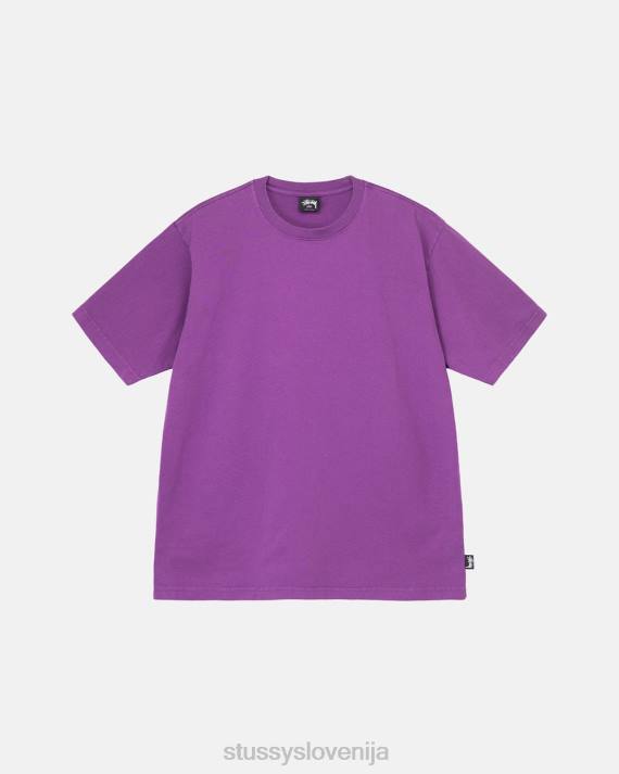 STUSSY 8XB076 vijolična majice uniseks težka pigmentno obarvana ekipa