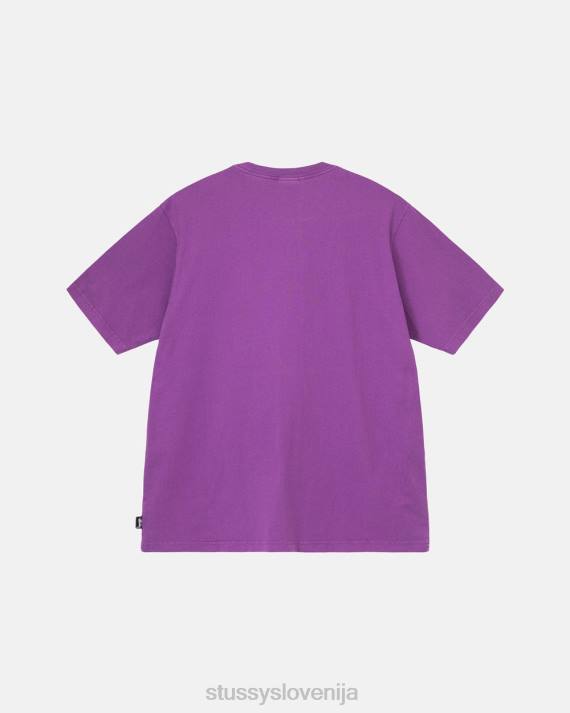 STUSSY 8XB076 vijolična majice uniseks težka pigmentno obarvana ekipa