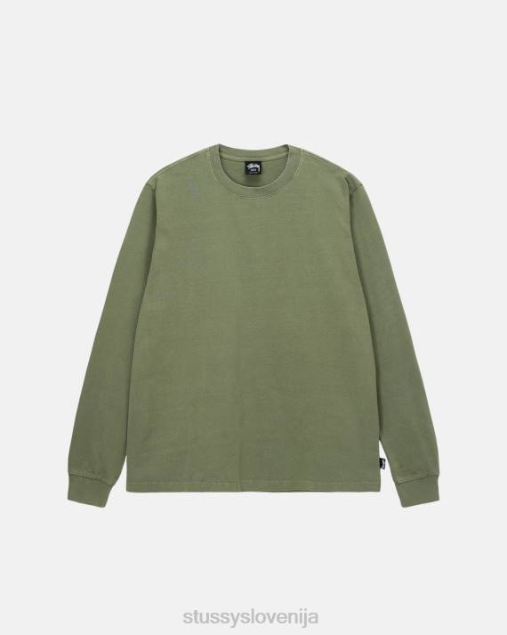 STUSSY 8XB083 olivno majice uniseks težka pigmentno barvana ekipa