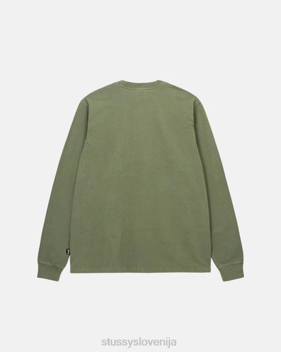 STUSSY 8XB083 olivno majice uniseks težka pigmentno barvana ekipa