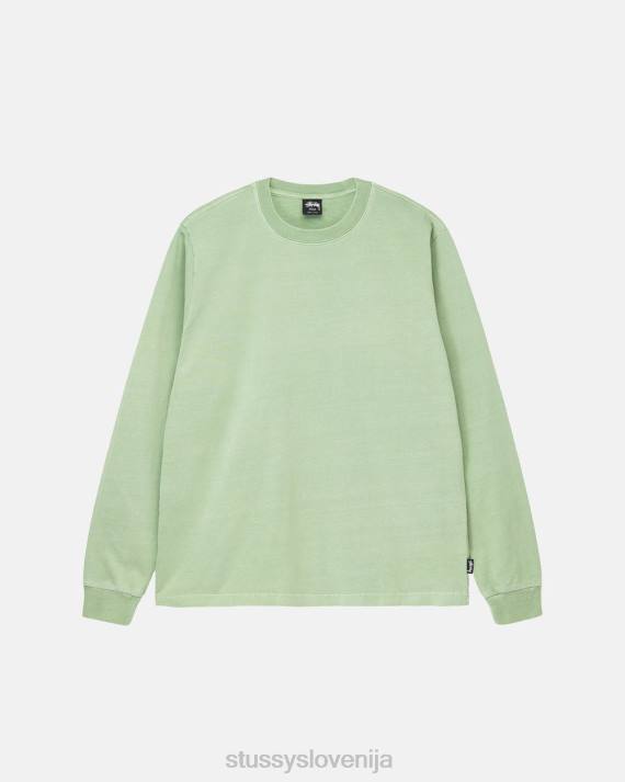 STUSSY 8XB084 zelena majice uniseks težka pigmentno barvana ekipa