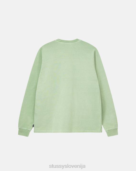 STUSSY 8XB084 zelena majice uniseks težka pigmentno barvana ekipa
