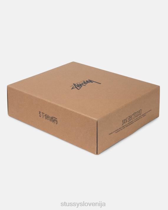 STUSSY 8XB089 Črna majice uniseks spodnja majica - 3 kom