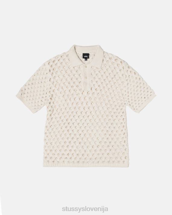 STUSSY 8XB0246 slonovina pletenine uniseks velik mrežast polo pulover