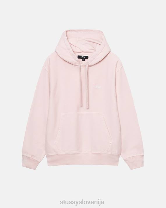 STUSSY 8XB0126 lt. roza potenje uniseks prebarvan pulover s kapuco z logotipom