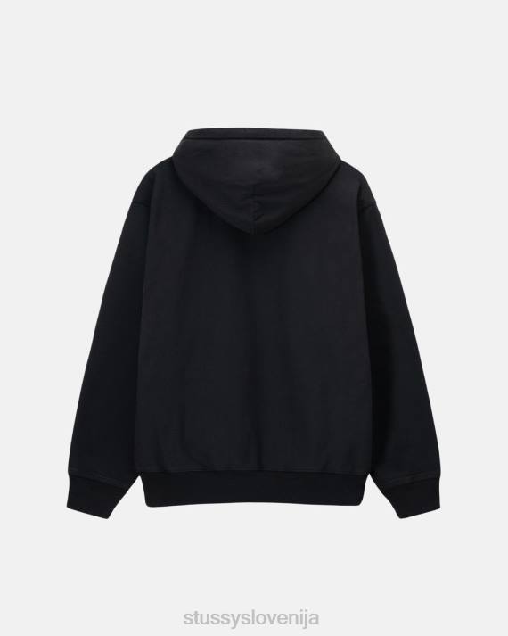 STUSSY 8XB0133 Črna potenje uniseks prebarvan pulover s kapuco z logotipom