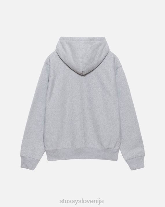 STUSSY 8XB0139 sivo vresje potenje uniseks pulover s kapuco z logotipom na zalogi