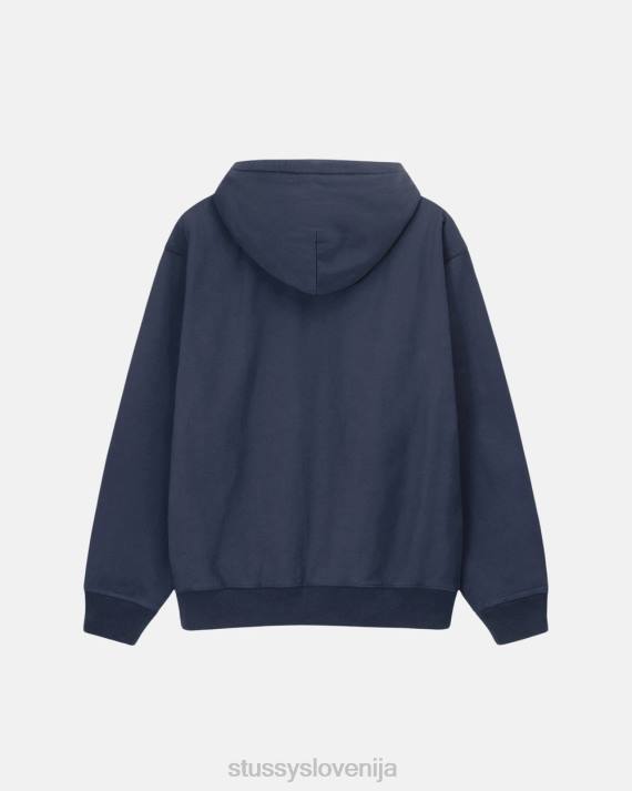 STUSSY 8XB0143 mornarica potenje uniseks prebarvan pulover s kapuco z logotipom