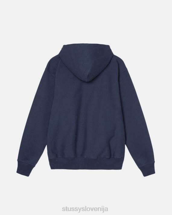 STUSSY 8XB0144 mornarica potenje uniseks pulover s kapuco z logotipom na zalogi