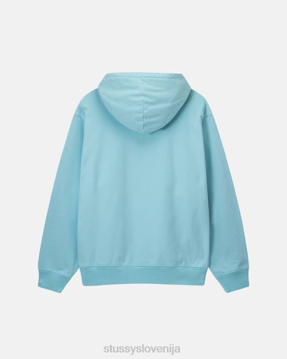 STUSSY 8XB0148 modra potenje uniseks prebarvan pulover s kapuco z logotipom