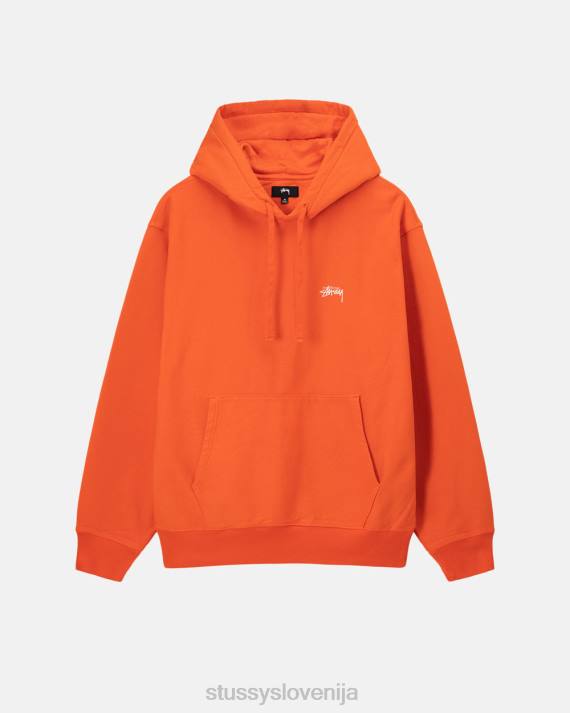STUSSY 8XB0151 oranžna potenje uniseks prebarvan pulover s kapuco z logotipom