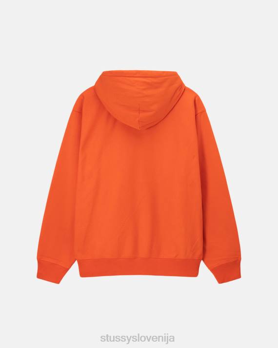STUSSY 8XB0151 oranžna potenje uniseks prebarvan pulover s kapuco z logotipom