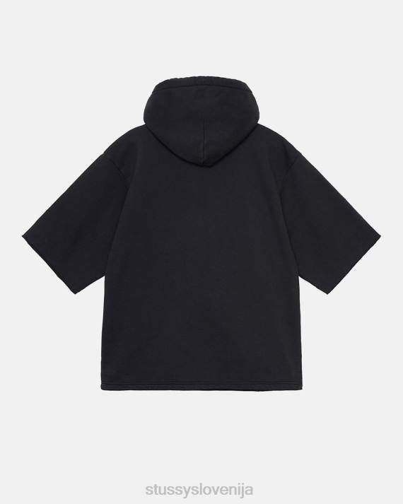 STUSSY 8XB0160 Črna potenje uniseks ss škatlasto odrezan pulover s kapuco