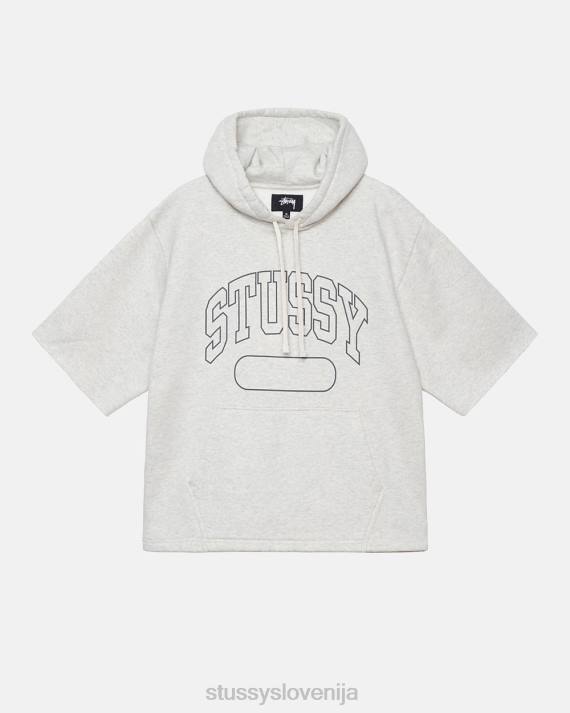 STUSSY 8XB0161 pepelna vresa potenje uniseks ss škatlasto odrezan pulover s kapuco