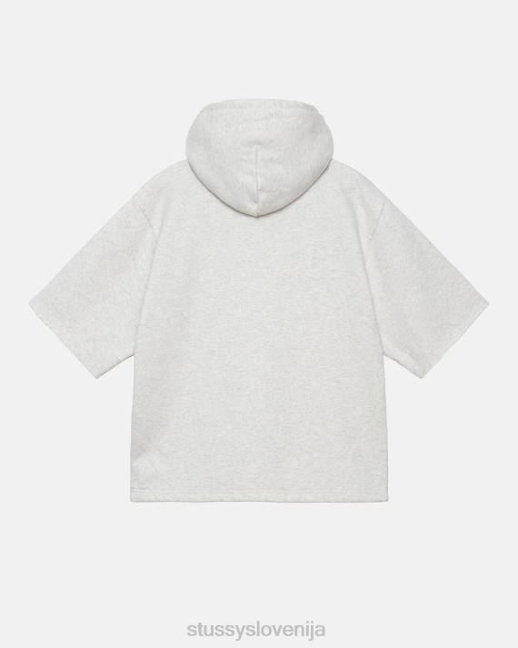 STUSSY 8XB0161 pepelna vresa potenje uniseks ss škatlasto odrezan pulover s kapuco