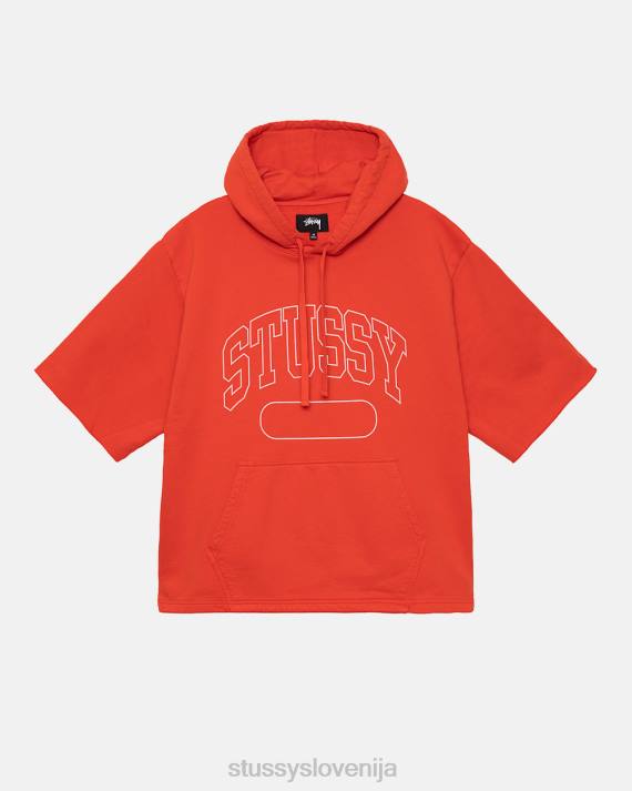 STUSSY 8XB0162 temno oranžna potenje uniseks ss škatlasto odrezan pulover s kapuco