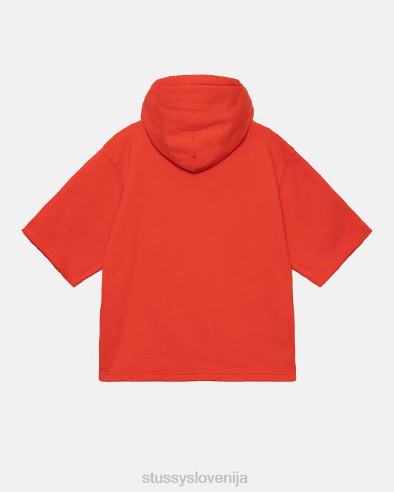 STUSSY 8XB0162 temno oranžna potenje uniseks ss škatlasto odrezan pulover s kapuco