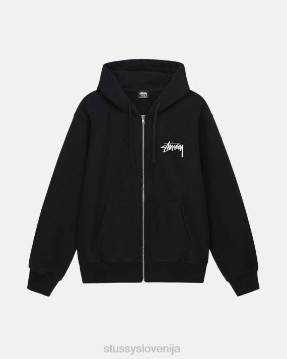 STUSSY 8XB0166 Črna potenje uniseks sara pulover s kapuco na zadrgo