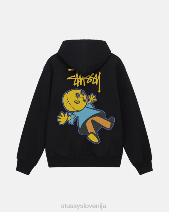 STUSSY 8XB0169 Črna potenje uniseks pulover s kapuco z zadrgo